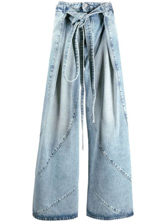 The Attico tie-fastening wide-leg Jeans - Farfetch