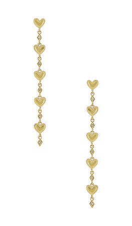 Luv AJ The Dotted Heart Drop Stud Earrings in Gold | REVOLVE