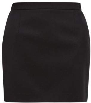Wool Twill Mini Skirt - Womens - Black