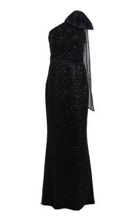 Exclusive Gwendolyn Sequined Crepe One-Shoulder Gown By Safiyaa | Moda Operandi