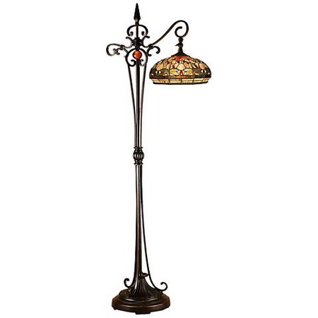 Dale Tiffany Briar Dragonfly Glass Downbridge Floor Lamp - #5W555 | Lamps Plus