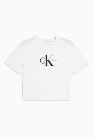 White Straight T-Shirt by Calvin Klein | Topshop
