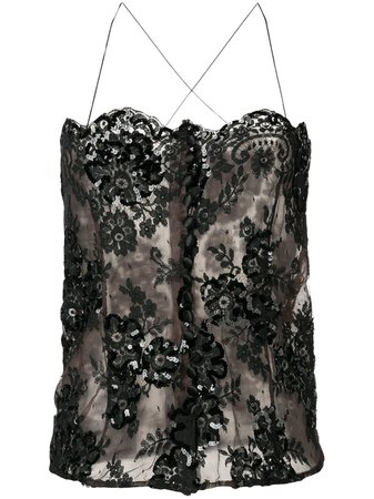 YSL '80s Embroidered Sheer Cami