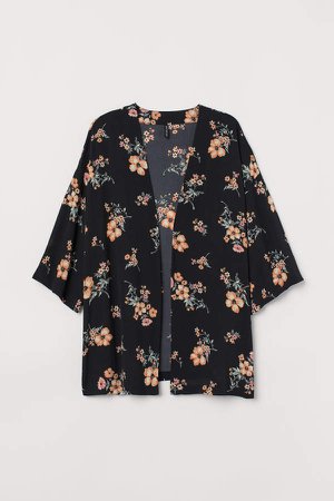 H&M+ Patterned Kimono - Black
