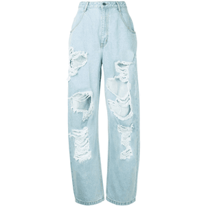 Pony Stone high waist distressed baggy jeans PNG