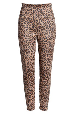 Tinsel Leopard Print High Waist Leggings brown