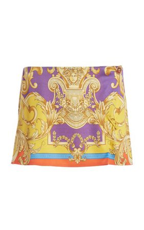 Heritage-Print Jersey Mini Skirt By Versace | Moda Operandi