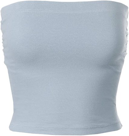 Amazon.com: MixMatchy Women's Solid Casual Summer Side Shirring Scrunched Double Layered Tube Top Ash Rose S: Clothing