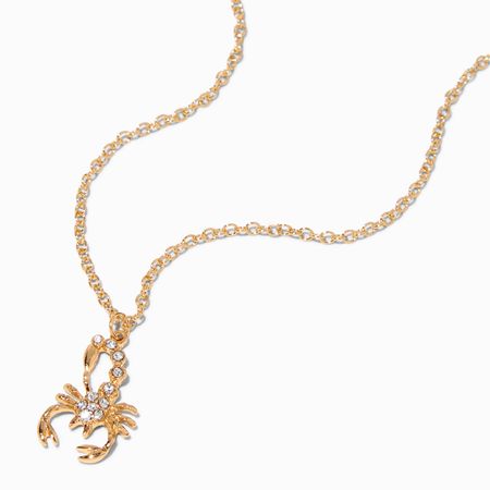 Gold Zodiac Symbol Pendant Necklace - Scorpio | Claire's US