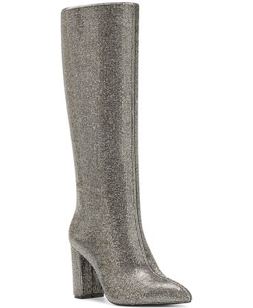 Pewter Crystal INC International Concepts I.N.C. Women's Paiton Block-Heel Boots, Created for Macy's & Reviews - Boots - Shoes - Macy's