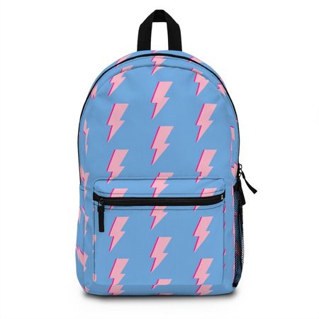 Blule & Pink Thunder Bolt Lightening Bolt Backpack Preppy Blue and Pink Backpack Girl Preppy Backpack Light Blue - Etsy Canada