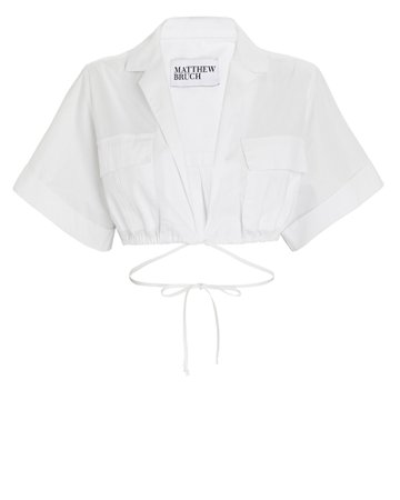 Matthew Bruch Cropped Safari Poplin Shirt | INTERMIX®