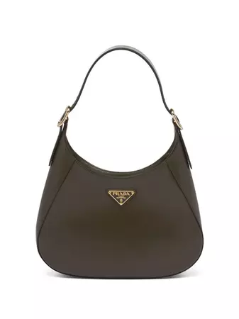 Prada Triangle Logo Leather Shoulder Bag - Farfetch
