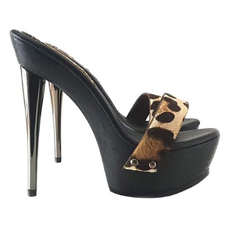 *clipped by @luci-her* Sexy leopard mules with stiletto heels