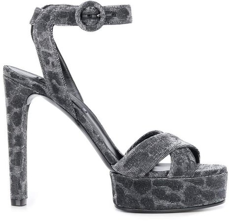 Leome heeled metallic sandals