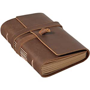 Amazon.com : RingSun Leather Diary - Leather Bound Journal, Leather Journal for Men and Women - 300 Pages, Leather Notebook Travel Journal & Diary, Brown (7" x 5"), RS07M : Office Products