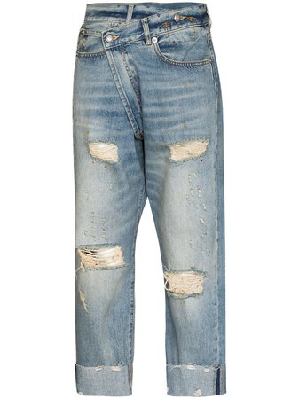 R13 Crossover distressed-finish Jeans - Farfetch