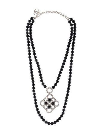 Chanel Resin & Crystal Double Strand Bead Pendant Necklace - Necklaces - CHA323398 | The RealReal