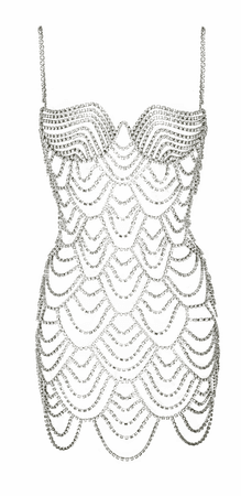 Area Scalloped Crystal Dress