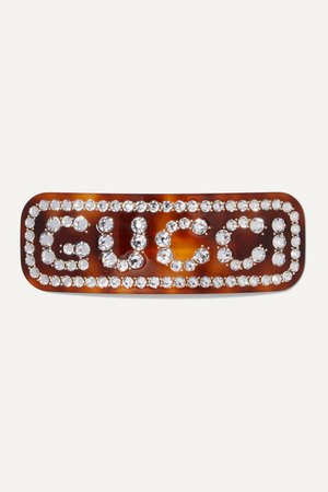 Tortoiseshell Crystal-embellished tortoiseshell resin hair clip | Gucci | NET-A-PORTER