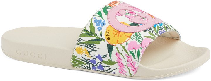 x Ken Scott Pursuit Floral Print Slide Sandal