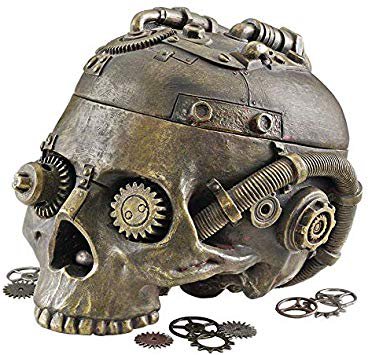 Design Toscano Steampunk Skull Containment Vessel Gothic Stash Box Statue, 19 cm, Polyresin, Antique Brass: Amazon.ca: Home & Kitchen