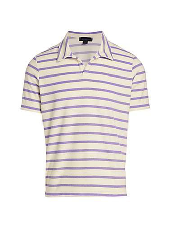 Saks Fifth Avenue COLLECTION Stripe Cotton Polo Shirt