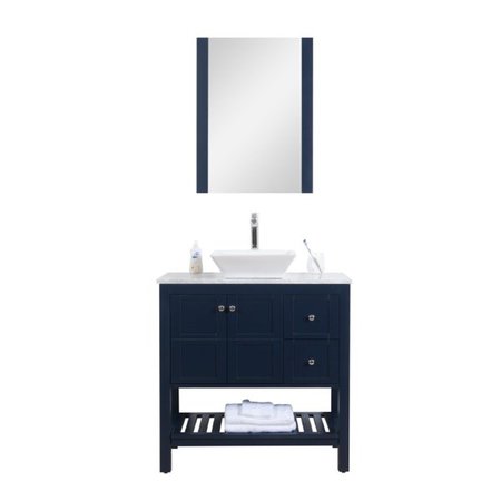Breakwater Bay Lahr Carrara 36" Single Bathroom Vanity Set | Wayfair