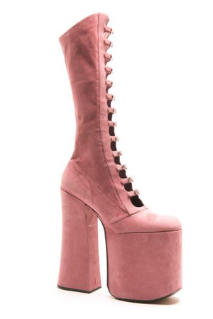 Marc Jacobs Kiki platform heeled boot suede pink