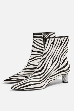MANE Zebra Jewel Ankle Boots - Topshop USA