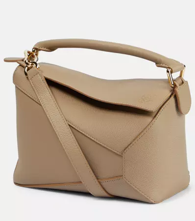 Puzzle Edge Small Leather Shoulder Bag in Brown - Loewe | Mytheresa