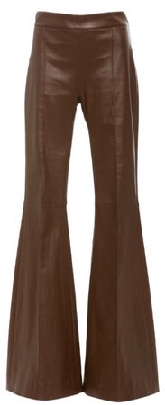 brown leather pants