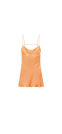 orange satin zara dress