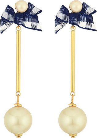 Amazon.com: Kate Spade New York Women's Pretty Pearly Linear Earrings Navy Multi One Size: Clothing