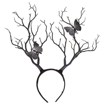 Amazon.com : SOLUSTRE Halloween Tree Branch Headband Black Cool Antler Shaped Headpiece for Women Girls Party Decoration Cosplay Costume : Beauty & Personal Care