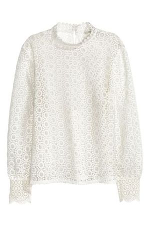 Lace blouse - White - Ladies | H&M CA