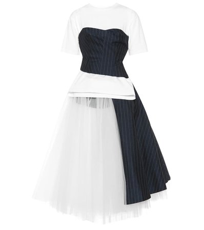 Cotton And Tulle Midi Dress | Junya Watanabe