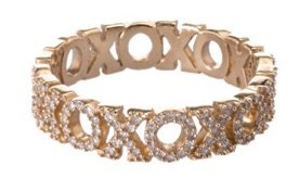 gold Diamond “XOXO” Stacking Ring