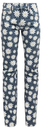 Holiday Boileau - Daisy Print High Rise Jeans - Womens - Navy Multi
