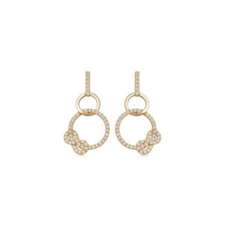 Amity Interlocking Yellow Gold Diamond Earrings - Kiki McDonough Jewellery - Sloane Square London | Kiki McDonough : Kiki McDonough Jewellery – Sloane Square London | Kiki McDonough