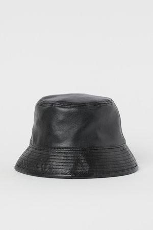 Imitation leather bucket hat - Black - Ladies | H&M GB