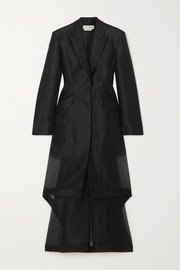 Black Double-breasted wool-gabardine coat | Alaïa | NET-A-PORTER