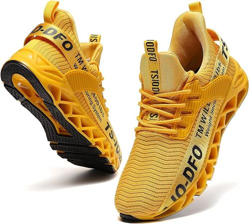 Amazon.com | FRSHANIAH Sneakers for Women Slip On Running Shoes Blade Tennis Walking Shoes Fashion Sneaker Gym Runner Trail Workout Shoes Yellow Size 8.5 | Walking
