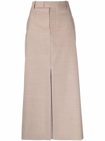 Shop Bottega Veneta high-waisted front-split long skirt with Express Delivery - FARFETCH