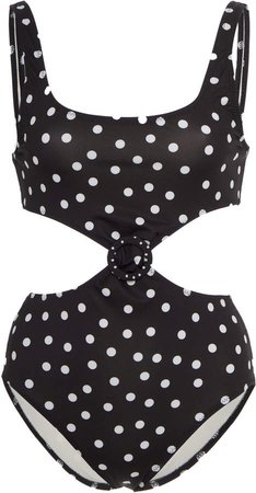 Bailey Buckle Polka-Dot Cutout Swimsuit