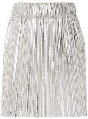 Delpha Plisse-lame Mini Skirt