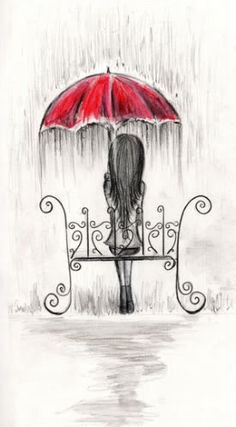 (1) Pinterest - umbrellas.quenalbertini: Sat down under the rain via handbagsandhandguns | Raining and drawing