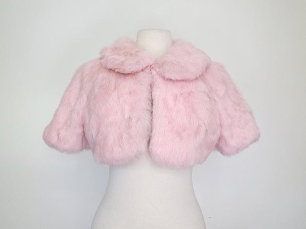 PINK BUNNY // cotton candy pink genuine rabbit fur jacket | Etsy