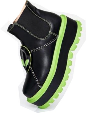 green platform boot
