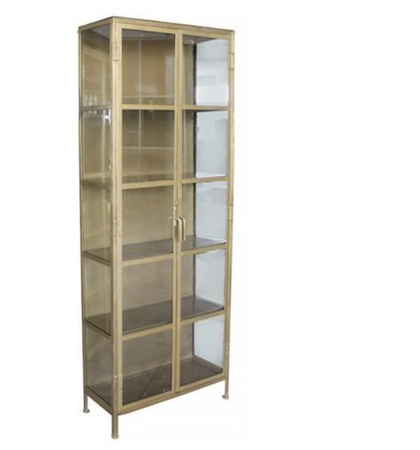 light metal and glass cabinet